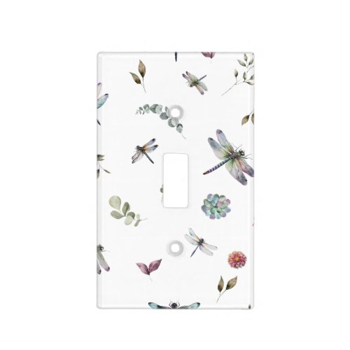Pretty Botanical Floral Greenery Watercolor Light Switch Cover