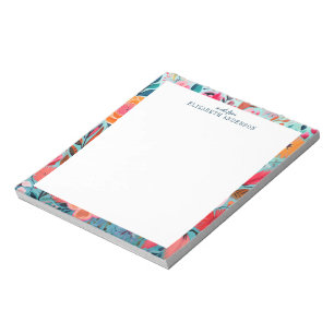 Pretty Botanical Girly Floral Frame Notepad