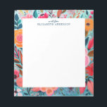Pretty Botanical Girly Floral Notepad<br><div class="desc">Personalize this pretty stationery notepad with your name. Bright and beautiful! Makes a thoughtful gift for a friend. Designed for you by Blackberry Boulevard.</div>