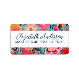 Pretty Botanical Girly Floral Return Address Label