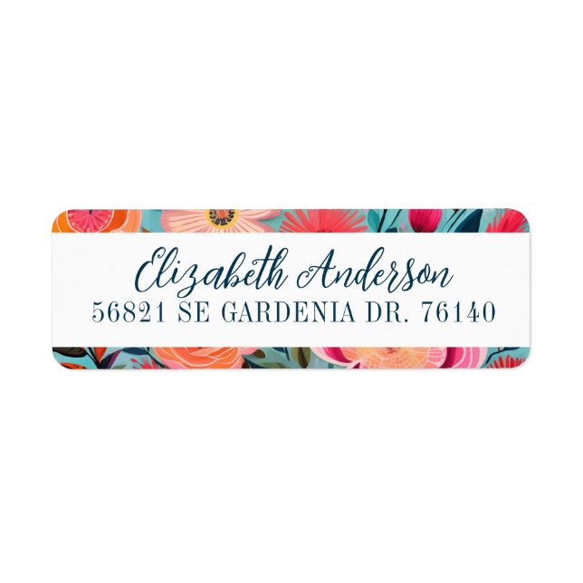 Pretty Botanical Girly Floral Return Address Label (Front)