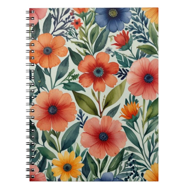 Pretty Botanical Notebook for Notes & Ideas (Front)
