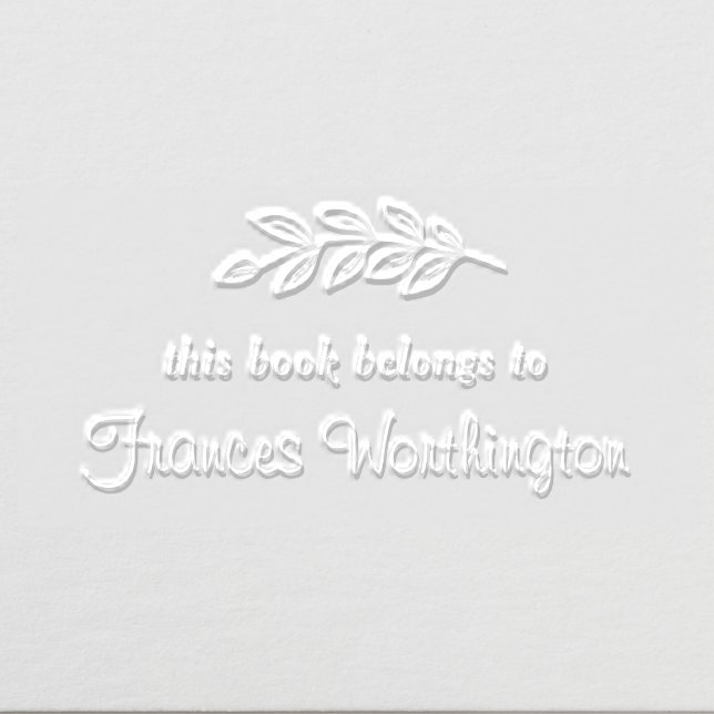 Pretty Botanical "This Book Belongs to" Custom Embosser (Design)
