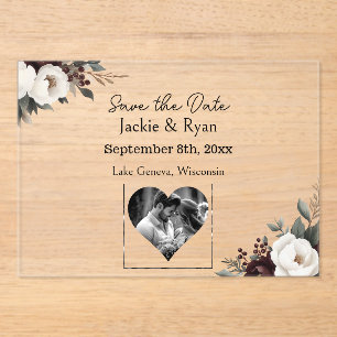 Pretty Botanical Translucent Wedding Save the Date