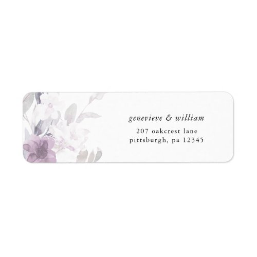 Pretty Botanical Wedding Return Address Label