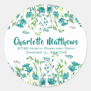 Pretty Botannical Return Address Envelope Seal