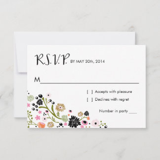 Pretty Bouquet Floral | R S V P Reply Card Invite
