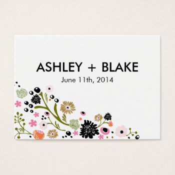 Pretty Bouquet Floral Wedding Favor Card by PinkHippoPrints at Zazzle