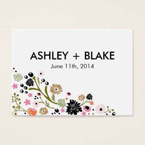 Pretty Bouquet Floral Wedding Favor Card Business Card Template