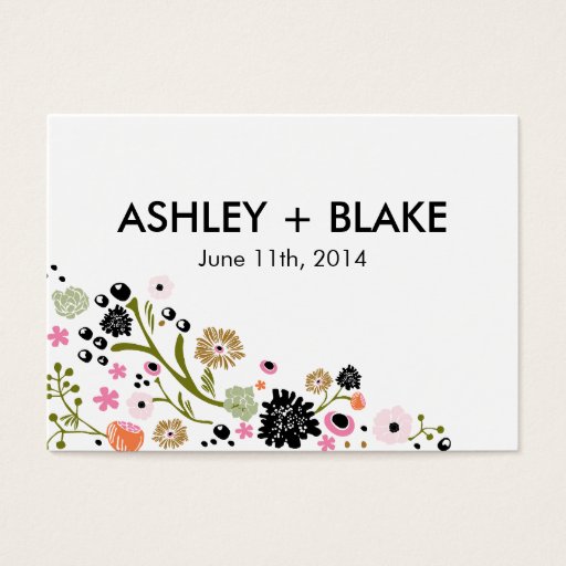 Customizable Pretty Bouquet Floral Wedding Favor Card Business Card Template