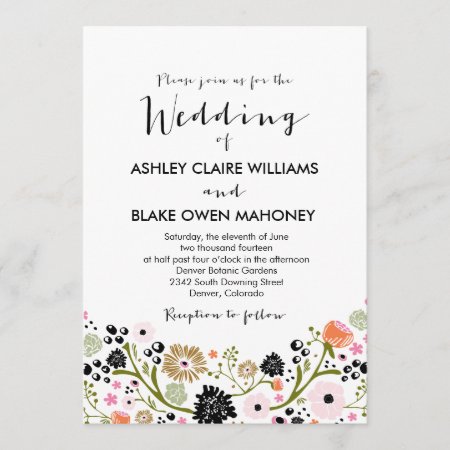 Pretty Bouquet Floral Wedding Invitation