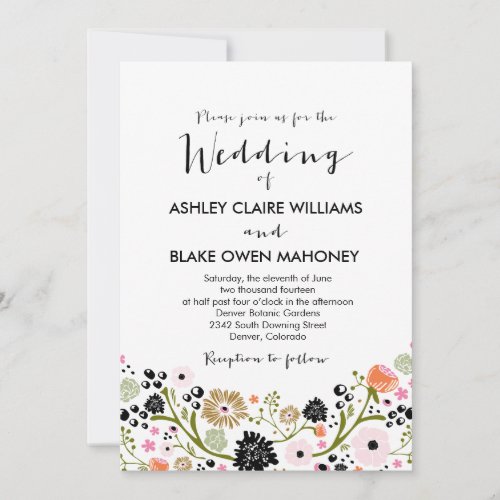 Pretty Bouquet Floral Wedding Invitation