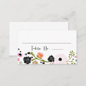 Pretty Bouquet Floral Wedding Table No. Card (Front/Back)