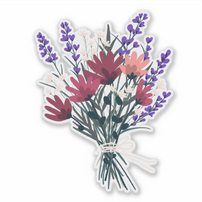 Pretty Bouquet Floral Wildflower  Sticker (Front)