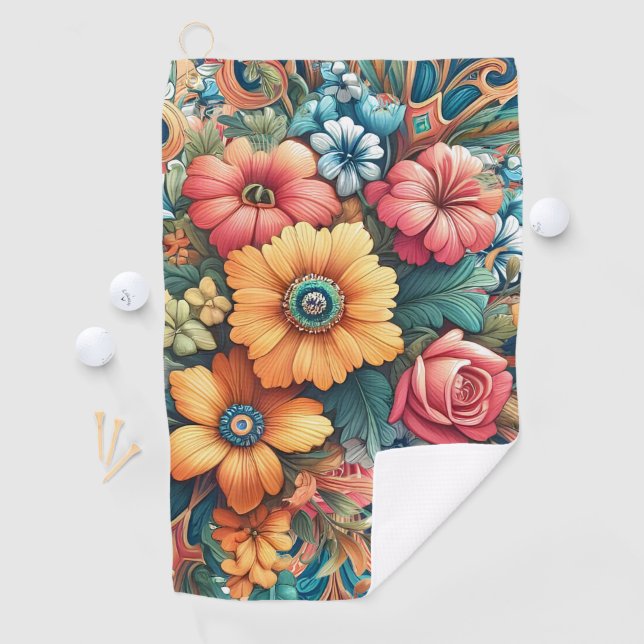 Pretty Bouquet of Flowers Golf Towel (InSitu)