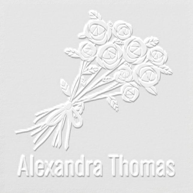 Pretty Bouquet of Roses Name Monogram Embosser (Design)