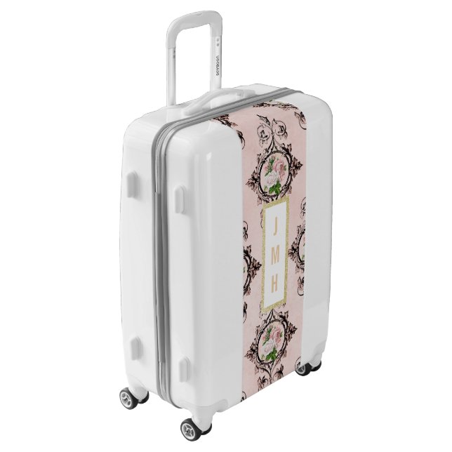 Pretty Bouquet Vintage MODERN wheelie custom Luggage (Rotated Left)