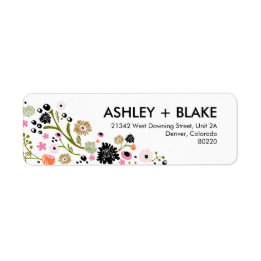 Pretty Bouquet Wedding Return Address Label
