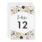 Pretty Bouquet Wedding Table Number Invitation