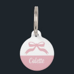 Pretty Bow Pet ID Tag<br><div class="desc">Keep your furry friend both safe and stylish with this charming pet ID tag, adorned with a simple pretty bow silhouette. Not just for pups, it's perfect for any pet and can be personalized with their name. Whether attached to a collar or used as a cute charm, it’s a practical...</div>