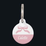 Pretty Bow Pet ID Tag<br><div class="desc">Keep your furry friend both safe and stylish with this charming pet ID tag, adorned with a simple pretty bow silhouette. Not just for pups, it's perfect for any pet and can be personalized with their name. Whether attached to a collar or used as a cute charm, it’s a practical...</div>
