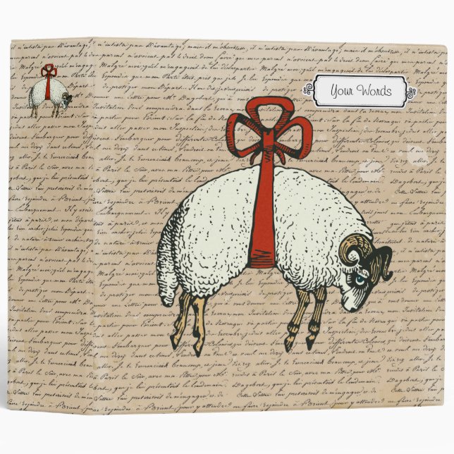 Pretty Bow Sheep ~ Binder Album 2" (Front/Spine)
