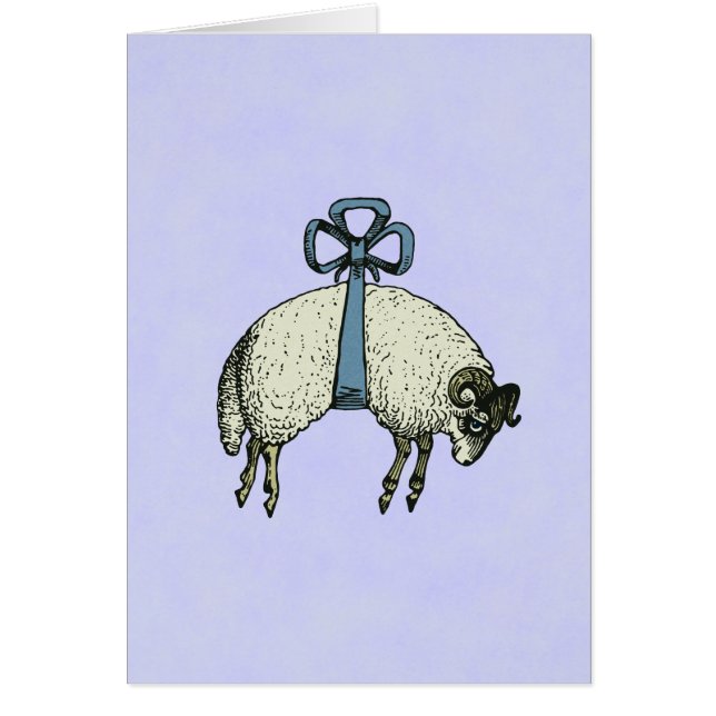 Pretty Bow Sheep CHANGE COLOR ~ Card (Front)