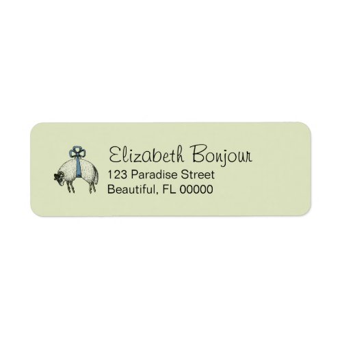 Pretty Bow Sheep DESIGN OPTIONS 30 Lbls 34x2 14 Label