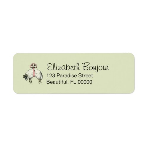 Pretty Bow Sheep DESIGN OPTIONS 30 Lbls 34x2 14 Label