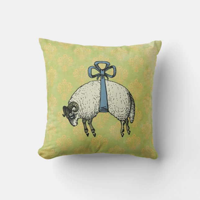 Pretty Bow Sheep DESIGNER OPTIONS~Throw Pillow (Front)