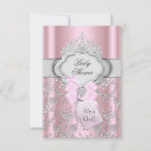Pretty Bow Tiara Princess Baby Shower Invitation (Front)
