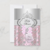 Pretty Bow & Tiara Princess Baby Shower Invitation (Front)