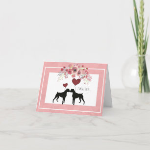 Pretty Boxer Dog Valentine Card