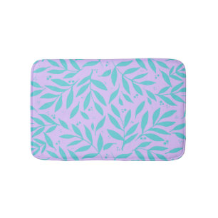 Pretty branches - turquoise and violet teen bath mat
