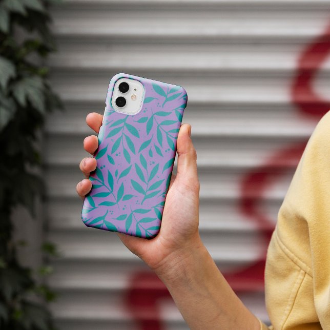 Pretty branches - turquoise and violet teen Case-Mate iPhone case (Creator Uploaded)