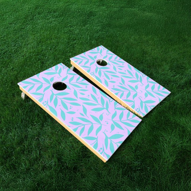 Pretty branches - turquoise and violet teen cornhole set (Pretty branches - turquoise and violet teen cornhole set
)
