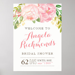 Pretty Bridal Shower Welcome Sign (20x28)