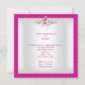 Pretty Bridal Shower White Pink Corset High Heels Invitation (Back)