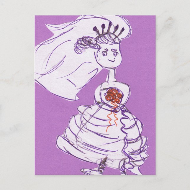 Pretty Bride Bachelorette Postcard (Front)