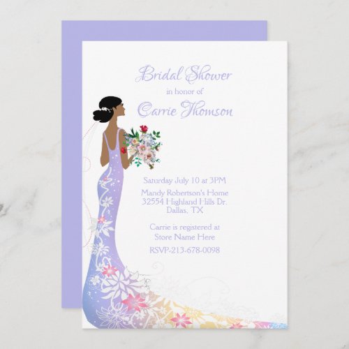 Pretty Bride Bridal Shower  Invitation