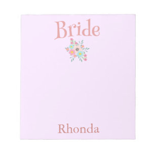 Pretty Bride Personalize Notepad