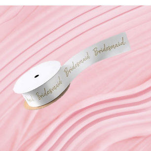 Pretty Bridesmaid ribbon (white/gold)