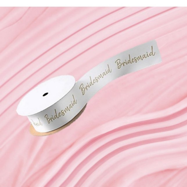 Pretty Bridesmaid ribbon (white/gold) (Creator Uploaded)