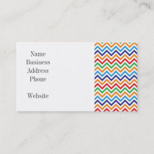 Pretty Bright Colorful Zig Zag Chevron Stripes Business Card