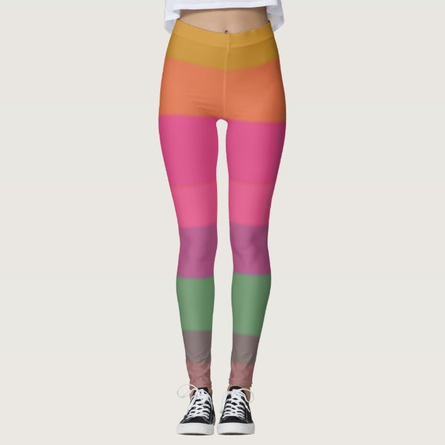 Pretty Bright Cool Colorful Girls Leggings (Front)