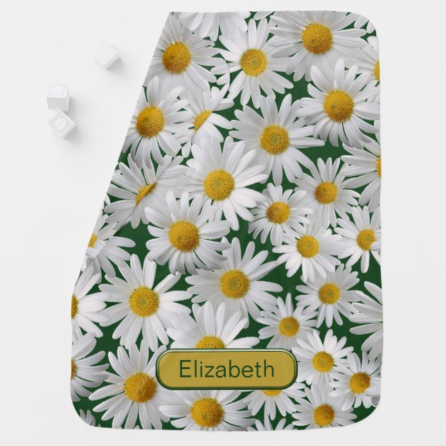 Pretty Bright Daisy Baby Blanket (In Situ)