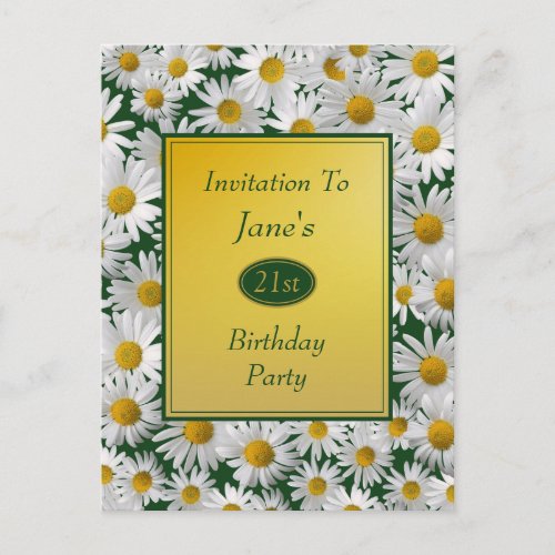 Pretty Bright Daisy Birthday Party Invitation