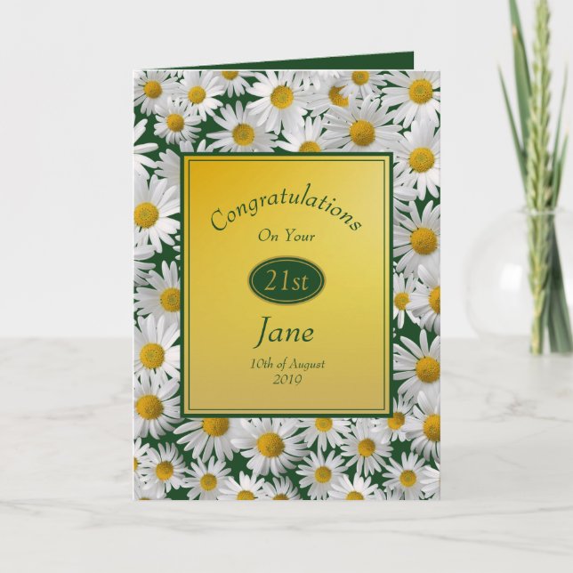 Pretty Bright Daisy Congratulations Birthday Card (Front)