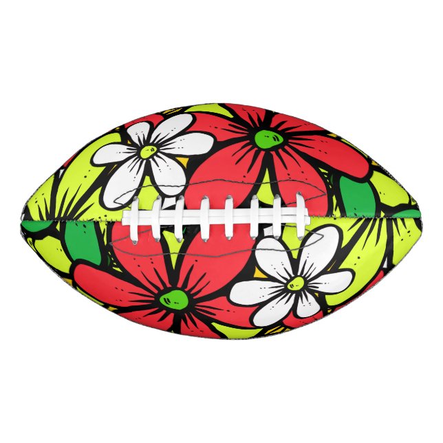 Pretty Bright Grouping of Summer Flowers Football (Front)
