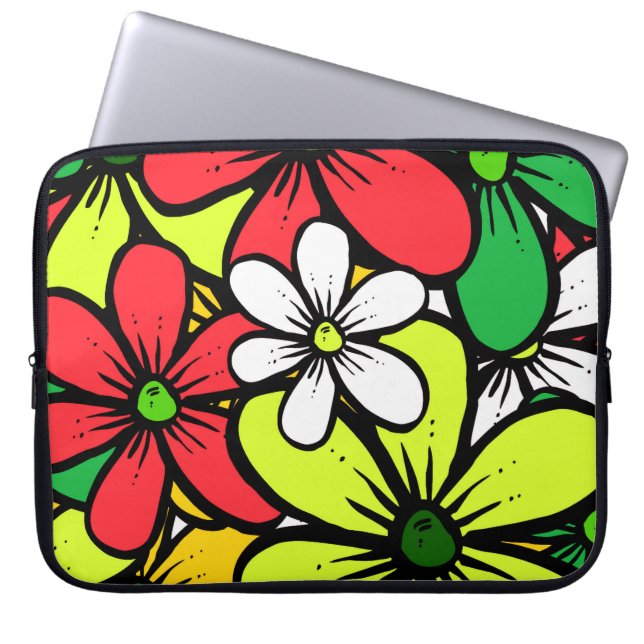 Pretty Bright Grouping of Summer Flowers Laptop Sleeve (Front)